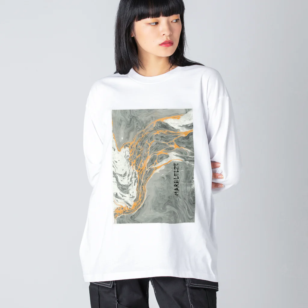 xxxyamachanのMARBLEIZE　縦書き Big Long Sleeve T-Shirt