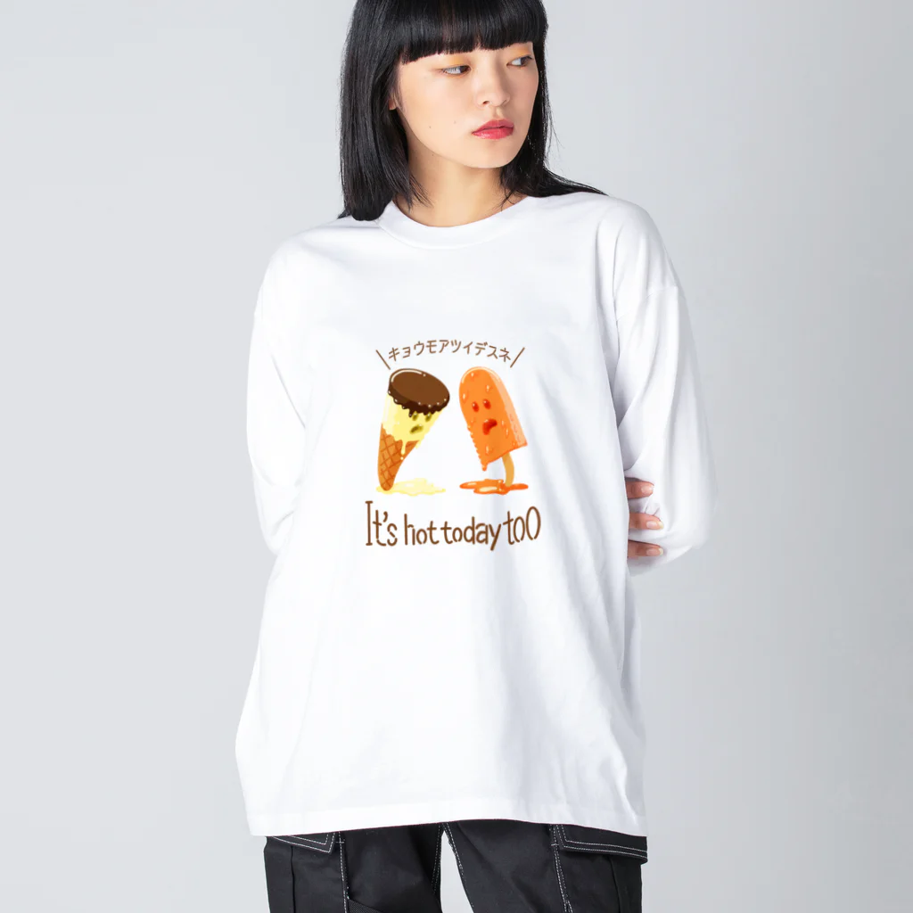 スロータイプ書店 Slowtype Booksのアイスの挨拶 270-1 ビッグシルエットロングスリーブTシャツ