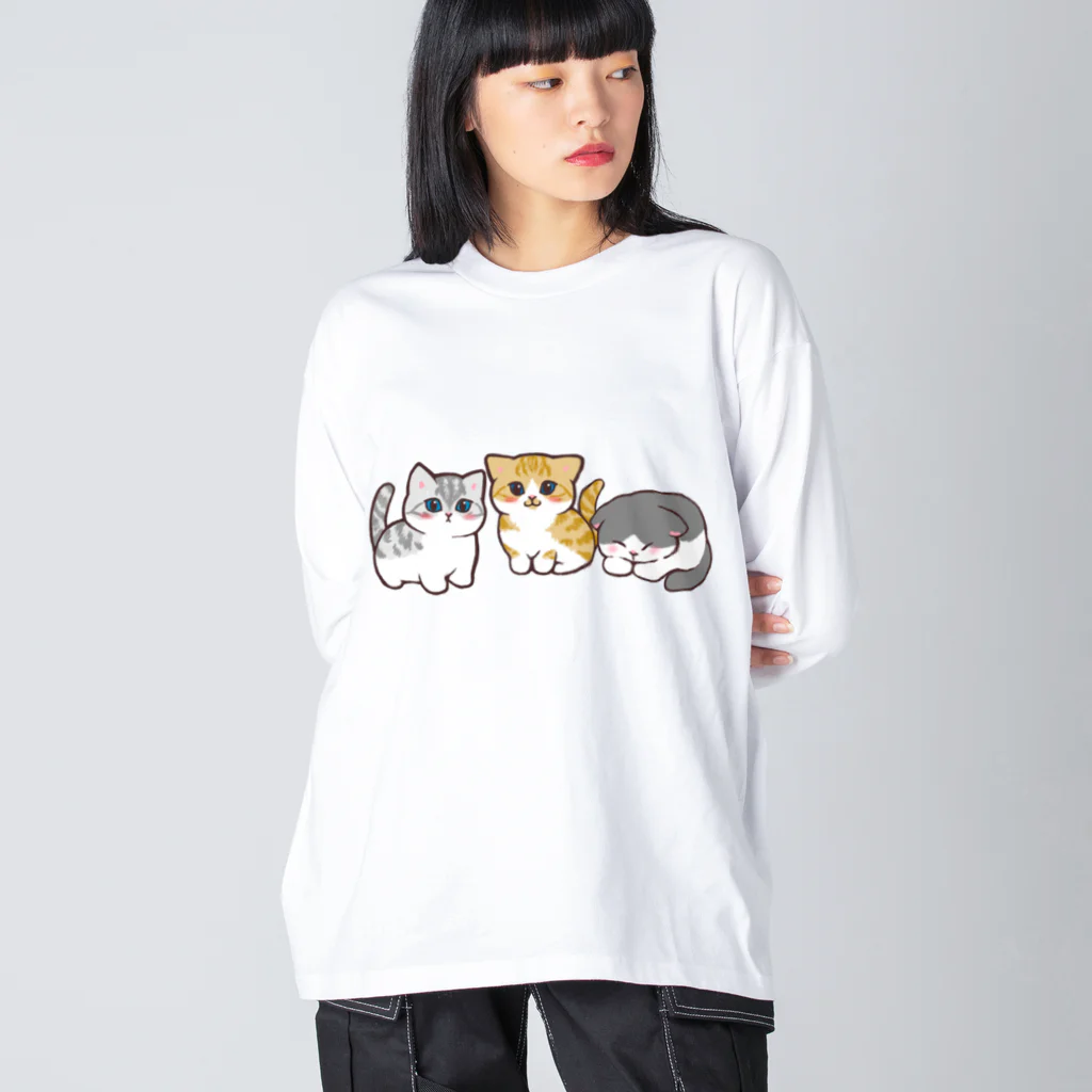 ふわにゃんshopののんびりにゃんず ビッグシルエットロングスリーブTシャツ