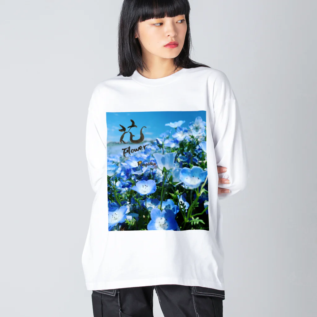 Rangetuのネモフィラと花 Big Long Sleeve T-Shirt