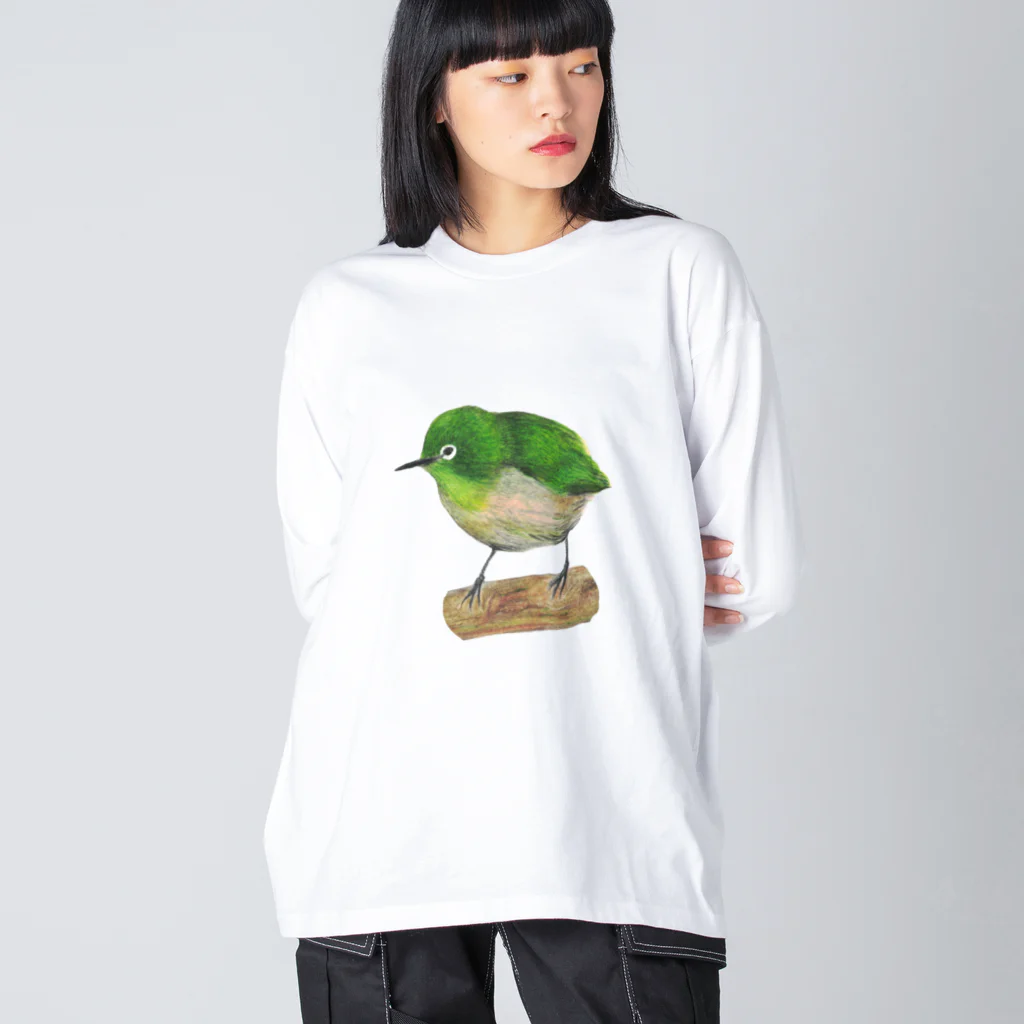 森図鑑の[森図鑑] メジロ Big Long Sleeve T-Shirt