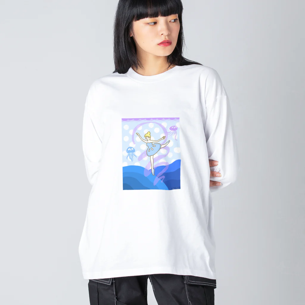 生まれたておじいちゃんの海月の踊り子 ビッグシルエットロングスリーブTシャツ