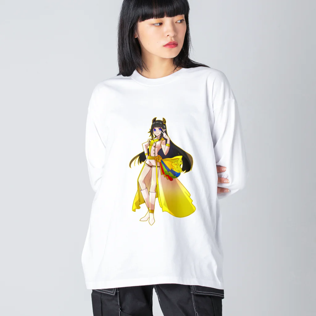 甘居 モン`߮߰🖤߮߬ ⃕`のエビ家１周年記念の「甘居モン」 ビッグシルエットロングスリーブTシャツ