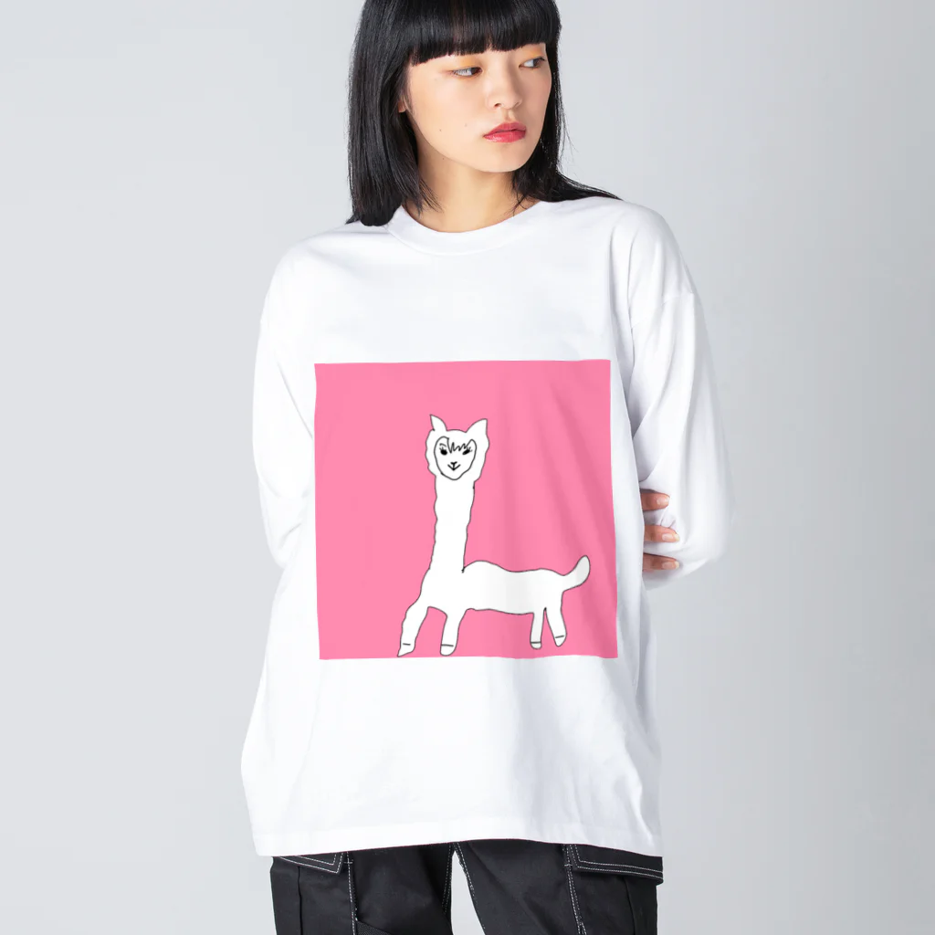 しらいちゃんお絵かきショップのアルパカさん ビッグシルエットロングスリーブTシャツ