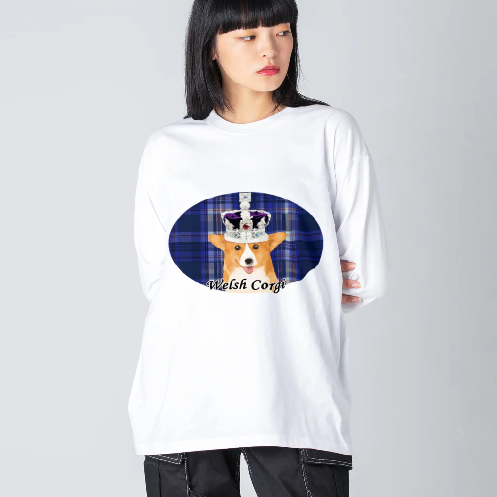 犬グッズの店しえるぶるーのロイヤルコーギー Big Long Sleeve T-Shirt