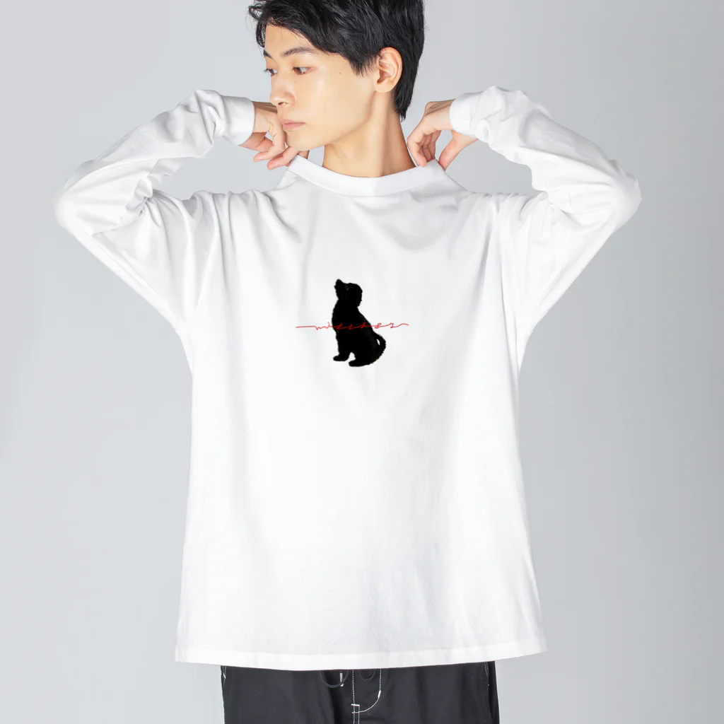 黒犬はよそ見しがちのウィルクシー① ビッグシルエットロングスリーブTシャツ