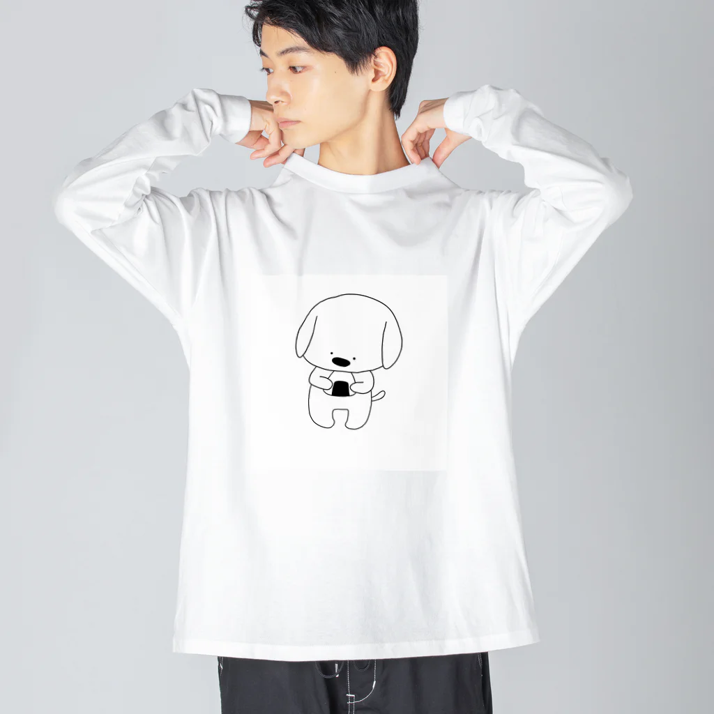 NenNeのもぐもぐわんちゃん(おにぎり) ビッグシルエットロングスリーブTシャツ