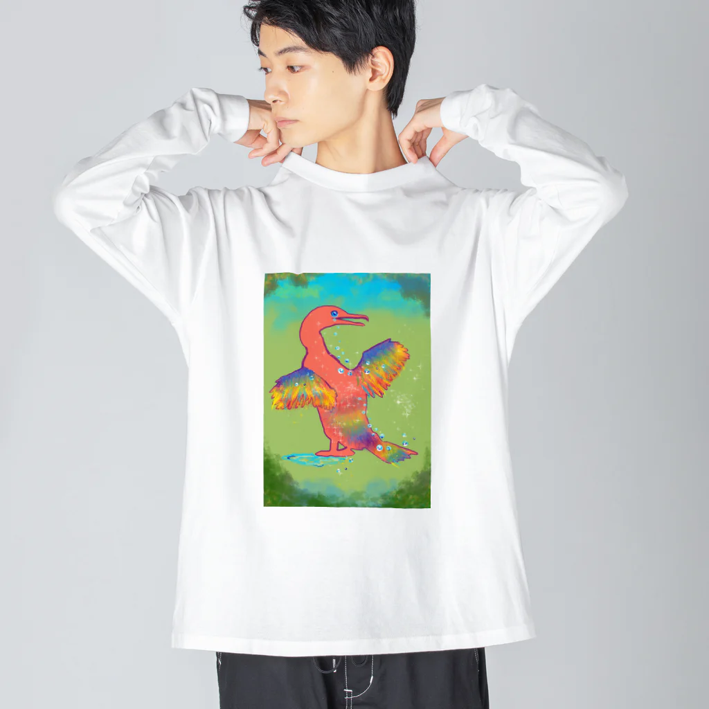 100 Papageno Storyの飛べない鳥のかけるん ビッグシルエットロングスリーブTシャツ