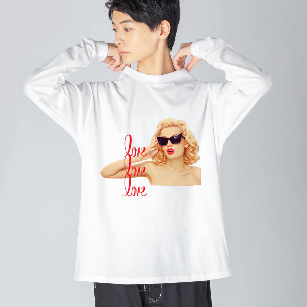 aoi.aoのlove, love, love - Sexy Woman Big Long Sleeve T-Shirt