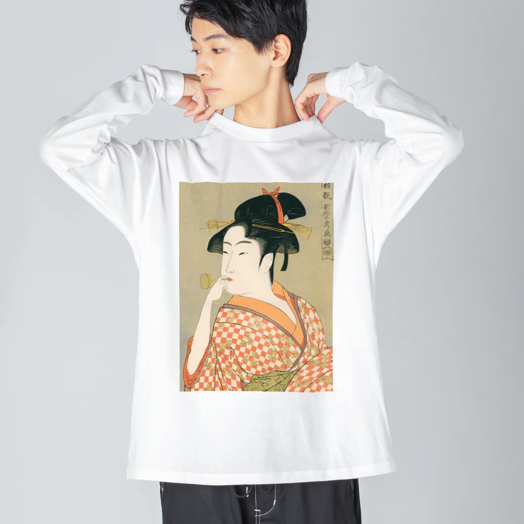 寿めでたや(ukiyoe)のUkiyoe　Utamaro ビッグシルエットロングスリーブTシャツ