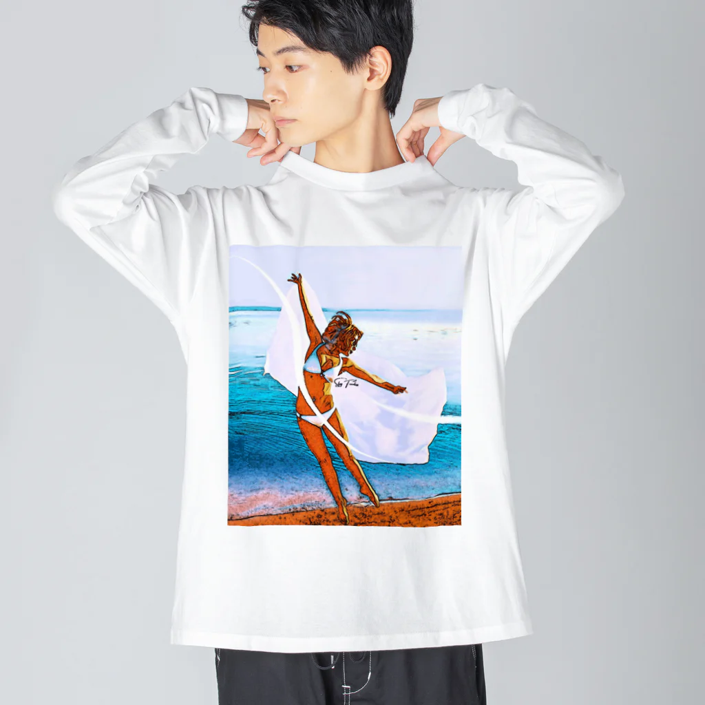 aoi.aoのSummer Girl - Stay Fearless Version #1 ビッグシルエットロングスリーブTシャツ