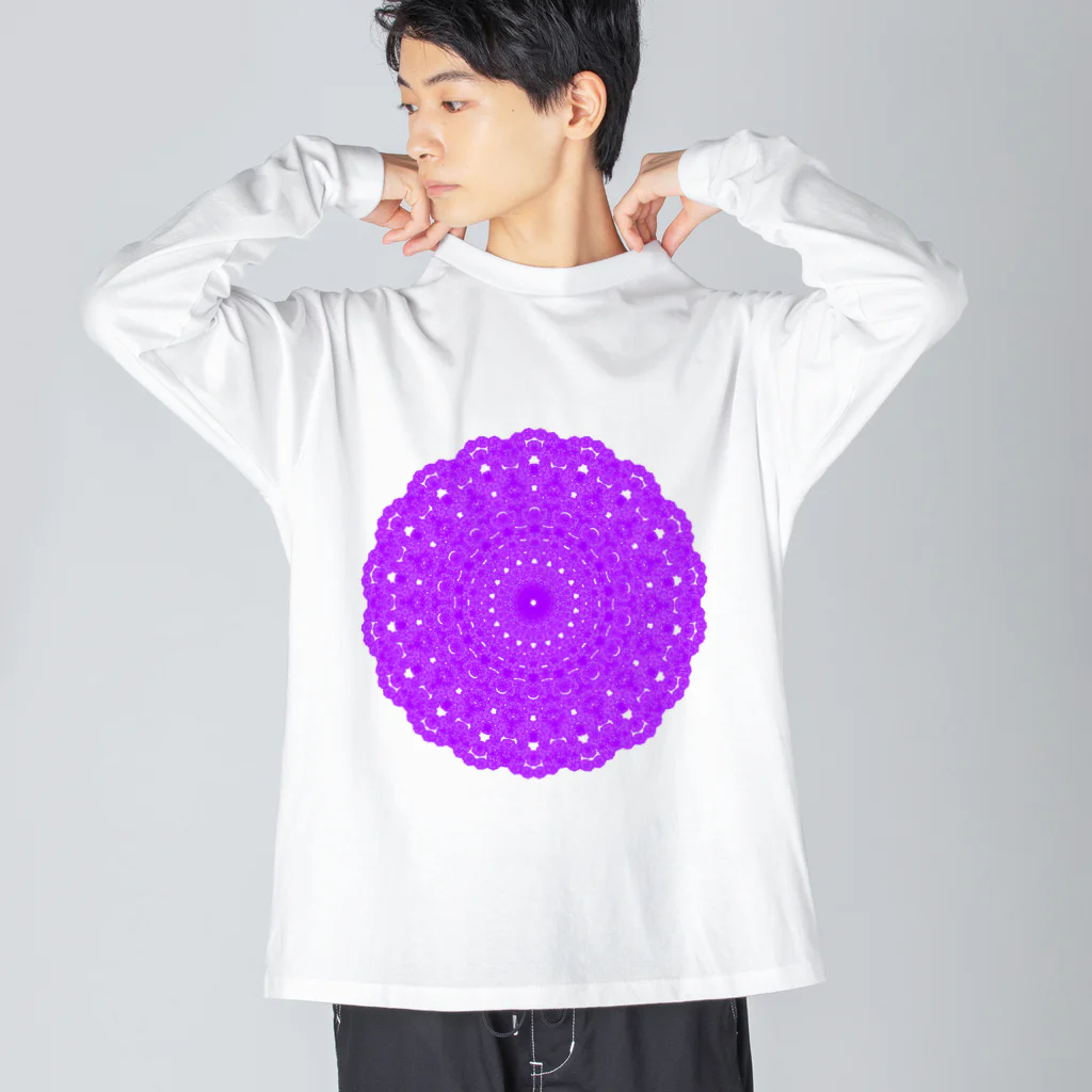 ひまわりの雪の華④パープル Big Long Sleeve T-Shirt