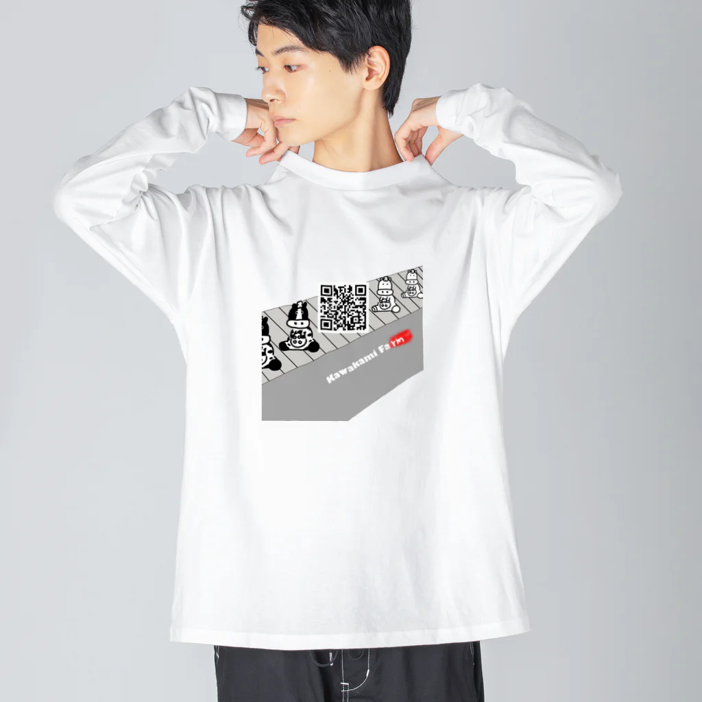 川上牧場のプロペラさんQRコードステッカーTシャツ Big Long Sleeve T-Shirt