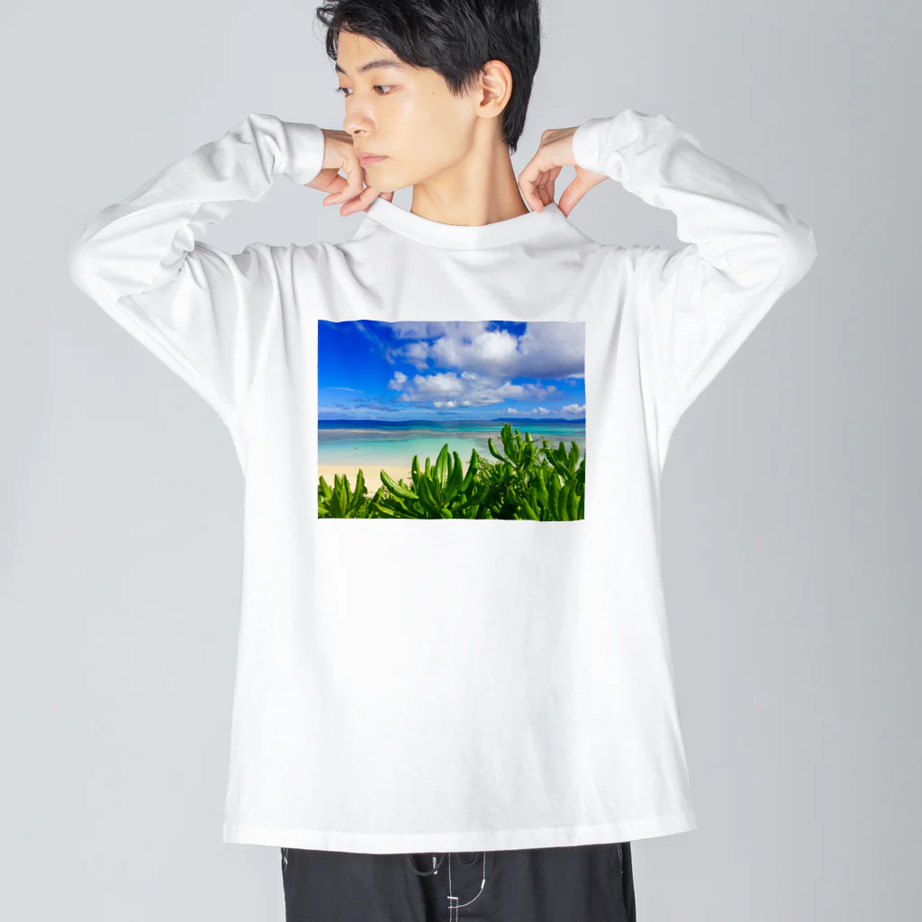 mizuphoto galleryのHealing of blue Big Long Sleeve T-Shirt