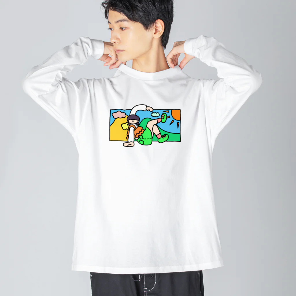 よもぎたけのこのGの女の子(前) ビッグシルエットロングスリーブTシャツ