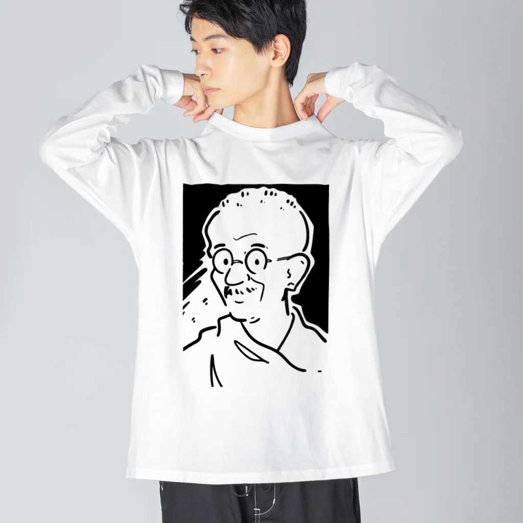 山形屋米店のマハトマ・ガンディー(Mahatma Gandhi) Big Long Sleeve T-Shirt