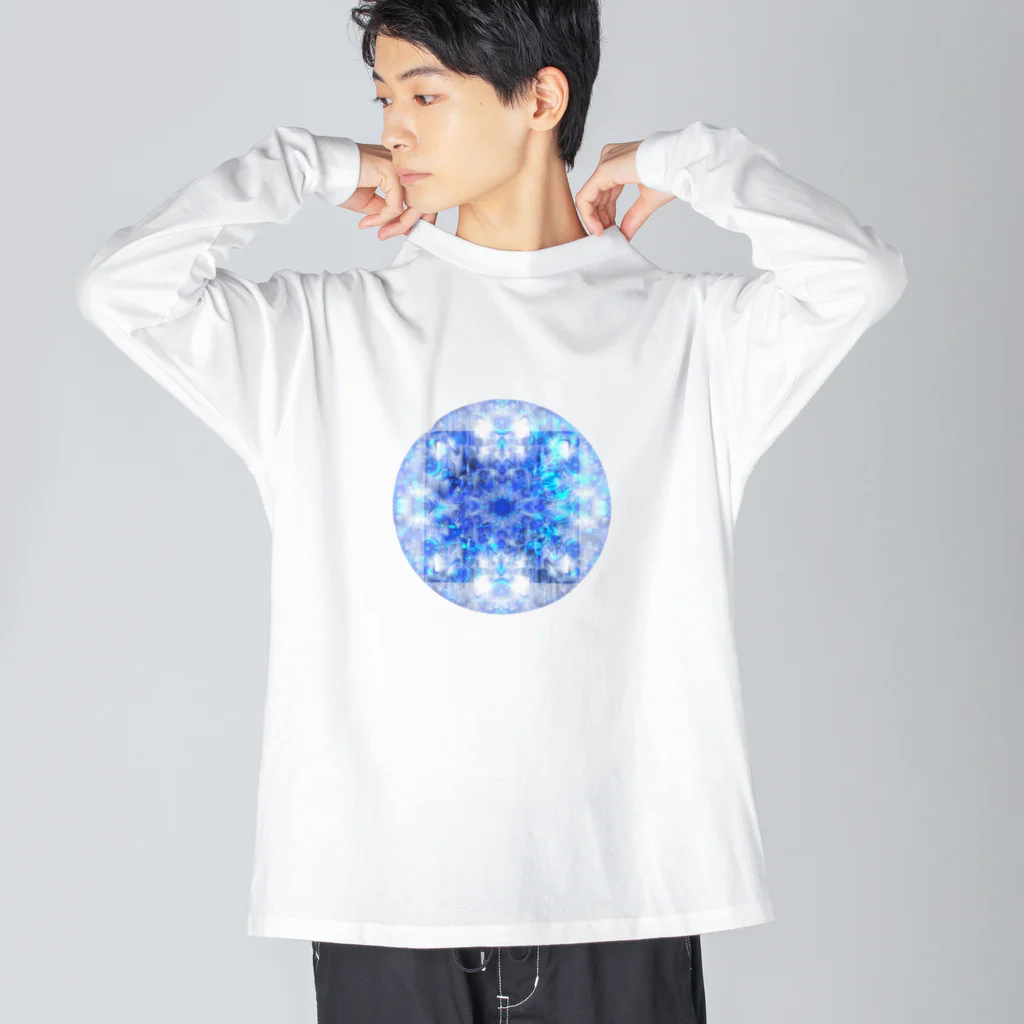 Cyan's graphicsのBlue graphics(circle) Big Long Sleeve T-Shirt