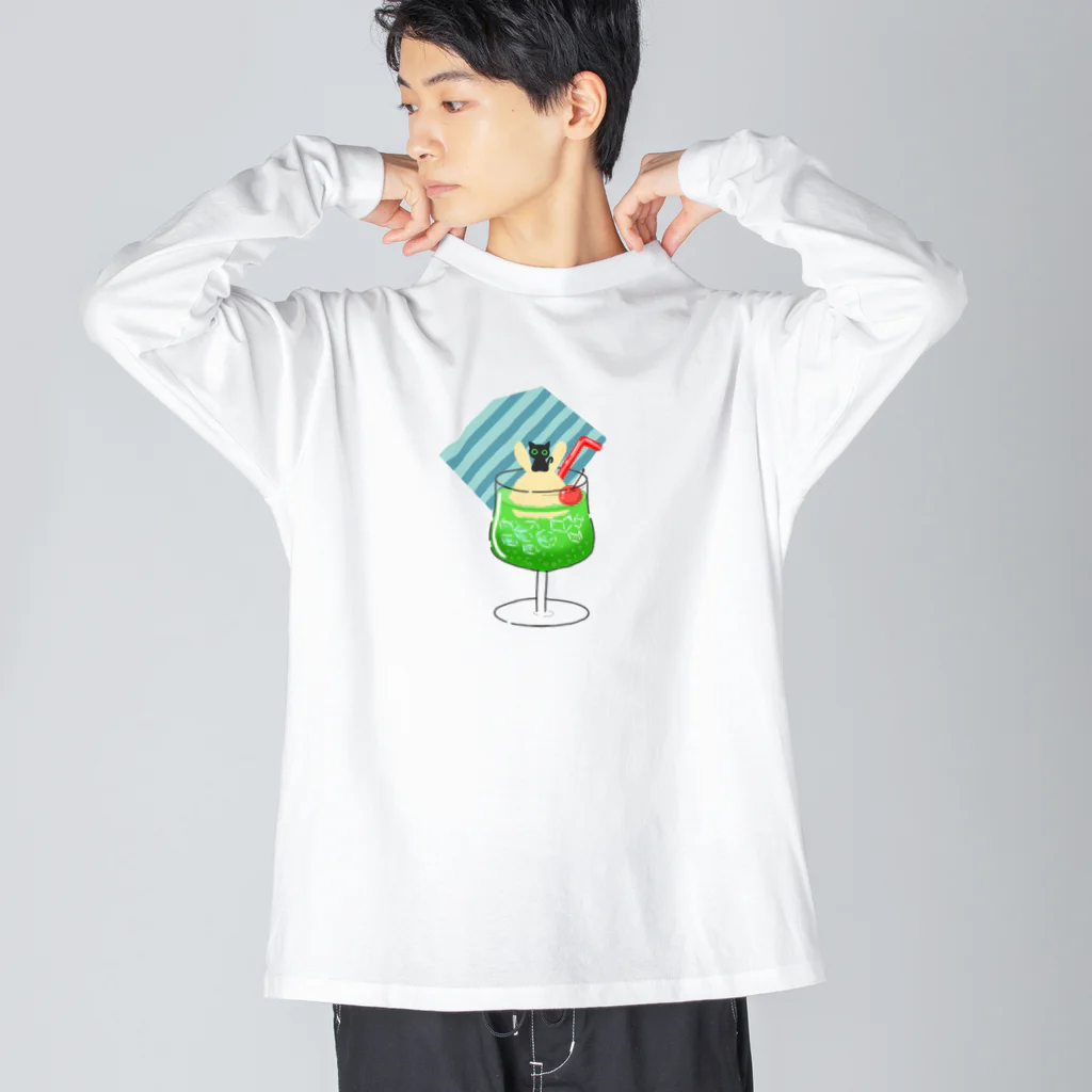 SHOP ベアたんのシュワシュワ　ウエネコさん Big Long Sleeve T-Shirt