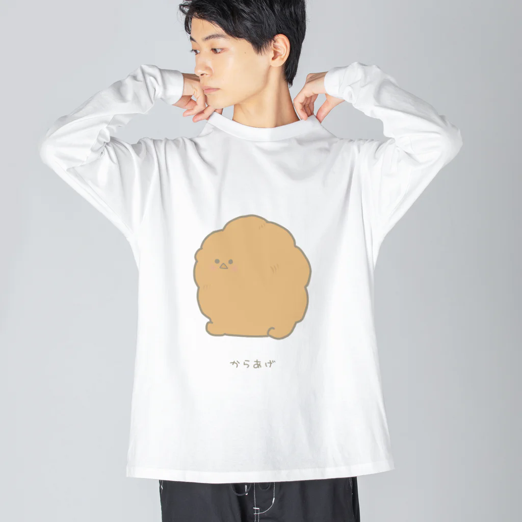 さきまるらんどのからあげのチキ君 ビッグシルエットロングスリーブTシャツ