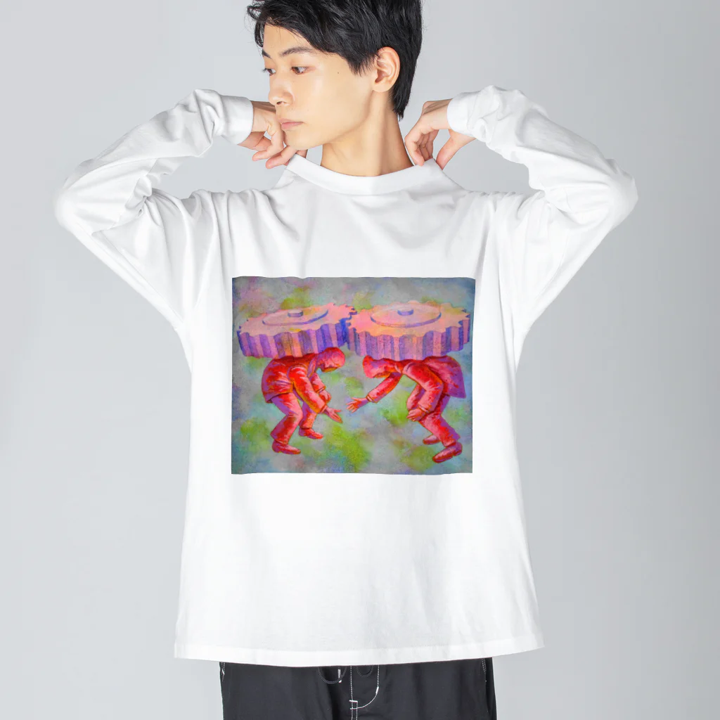 odamasaショップの握手 Big Long Sleeve T-Shirt