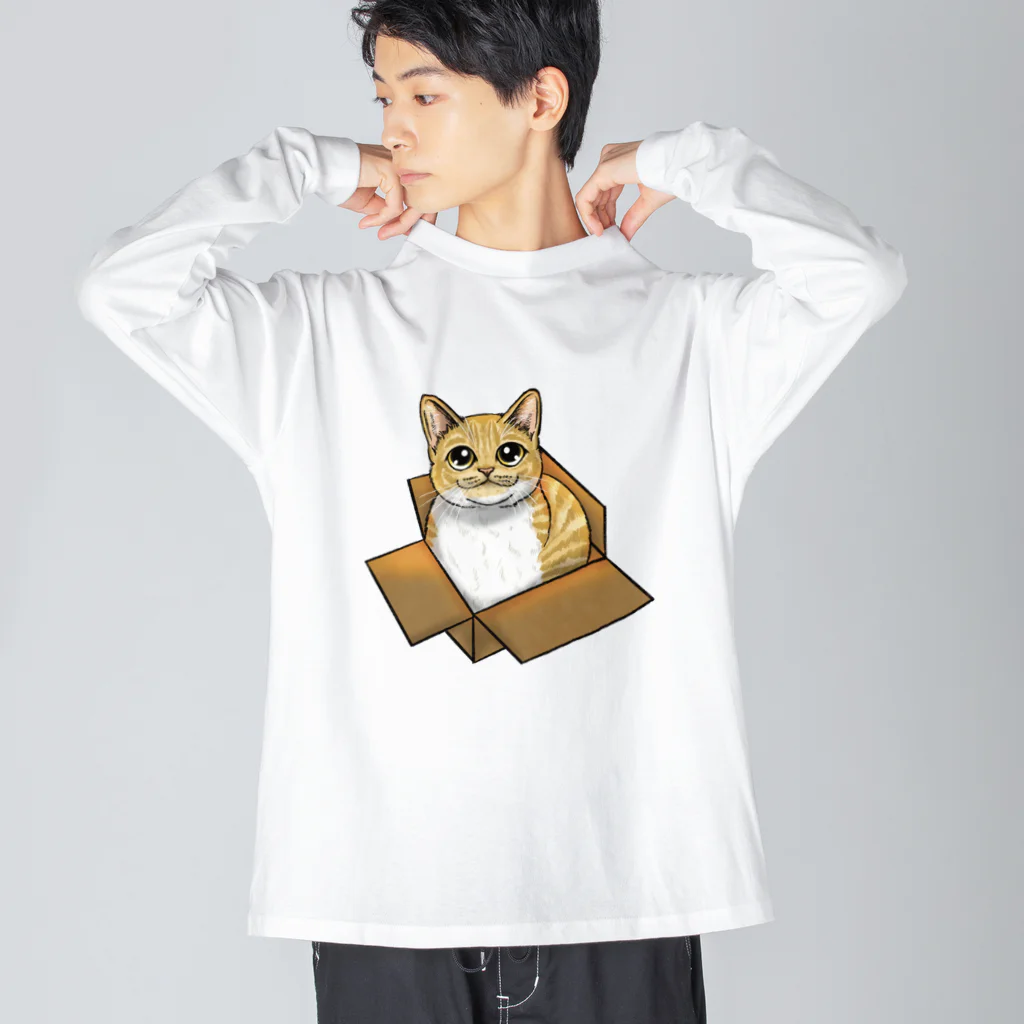 縁-yukari-のダンボールにゃんこ Big Long Sleeve T-Shirt