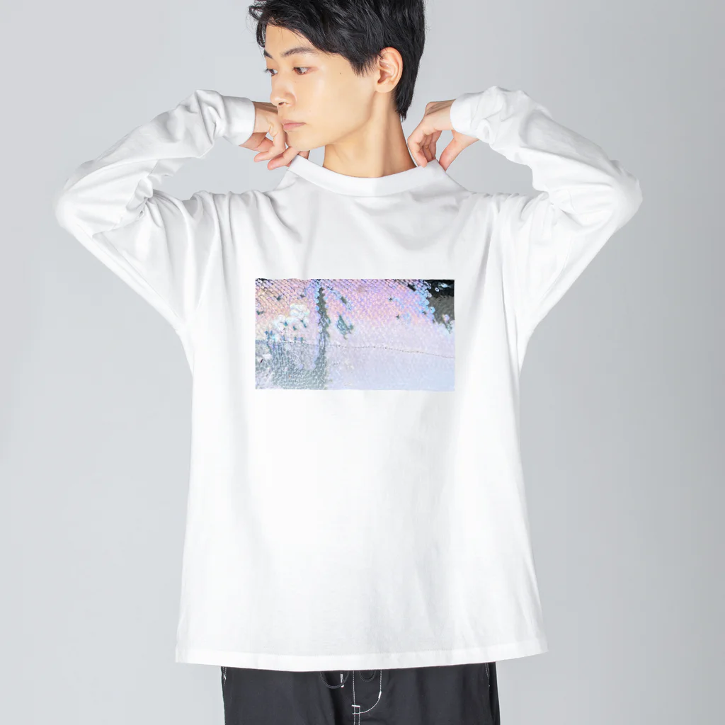 wefishのCherry Salmon ビッグシルエットロングスリーブTシャツ