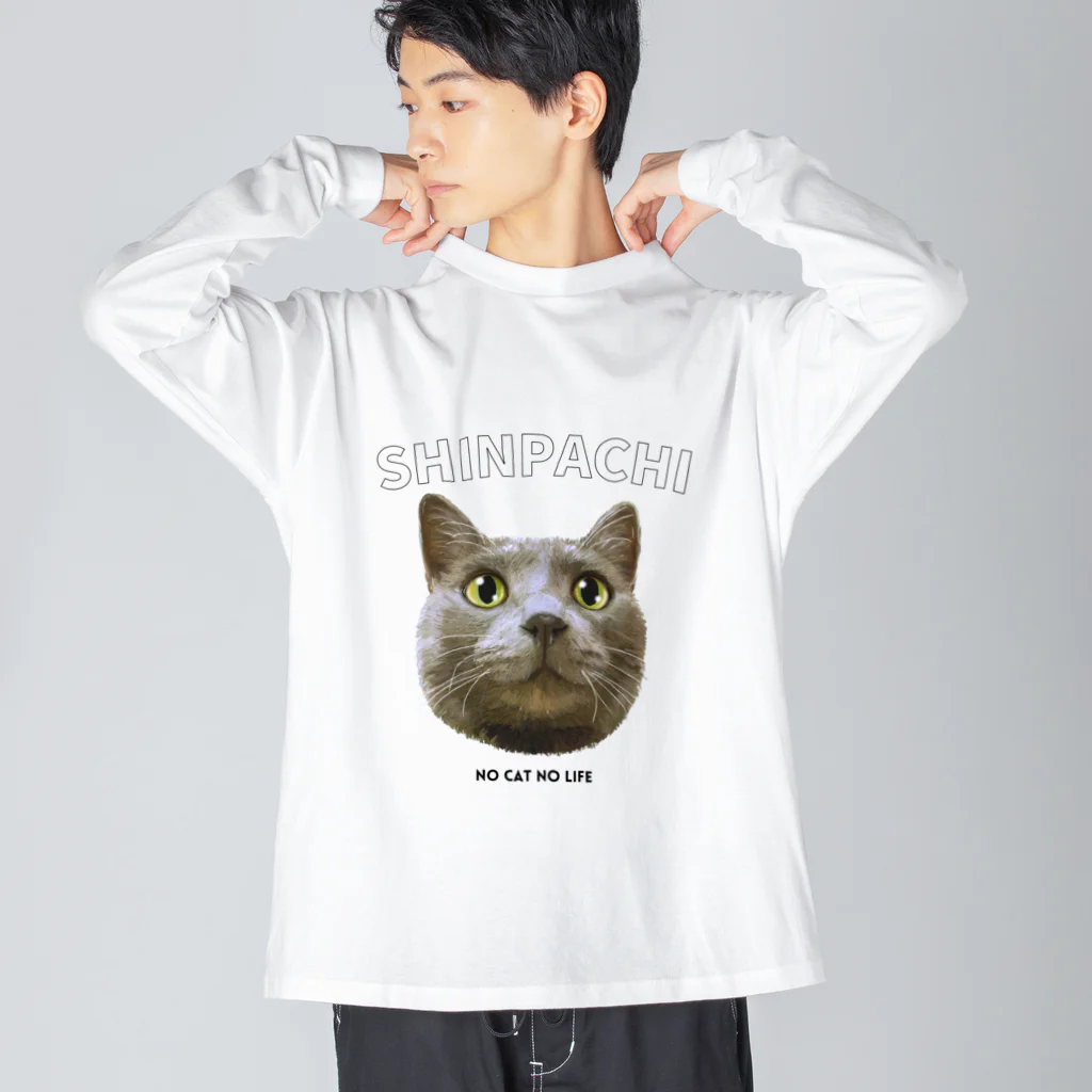 猫のイラスト屋さんのshinpachi ビッグシルエットロングスリーブTシャツ