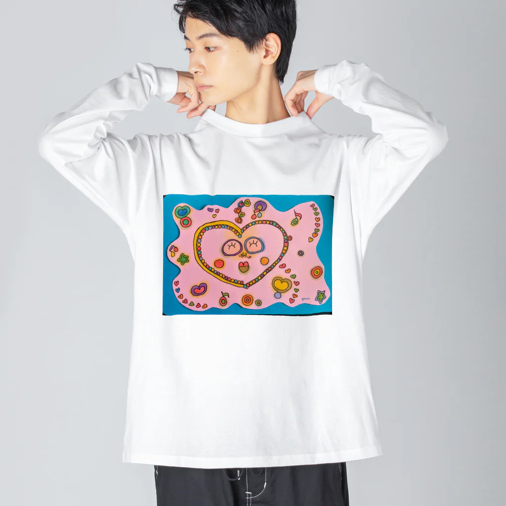 hanageyasuyoのハートな鼻毛さん💗 ビッグシルエットロングスリーブTシャツ