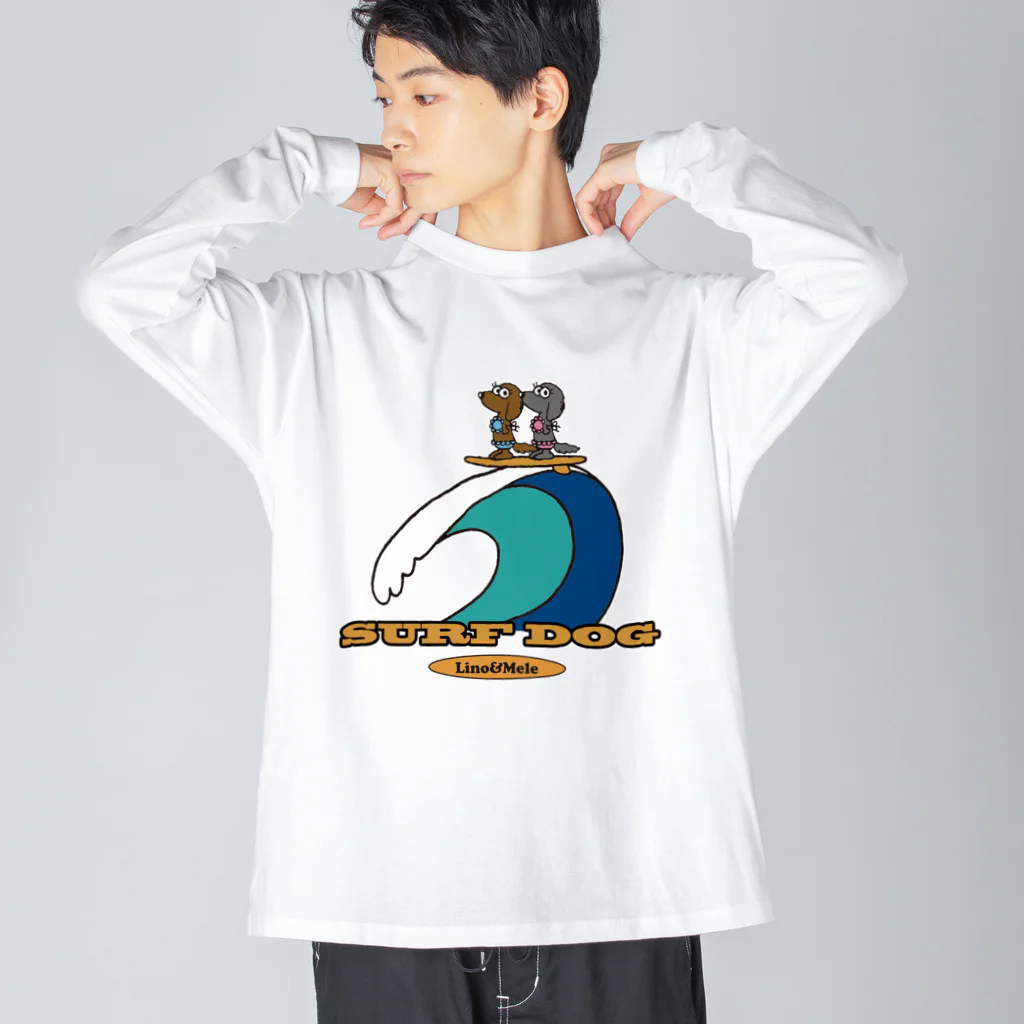 ゆるふわんにゃんのリノメレSURF DOGカラー ビッグシルエットロングスリーブTシャツ