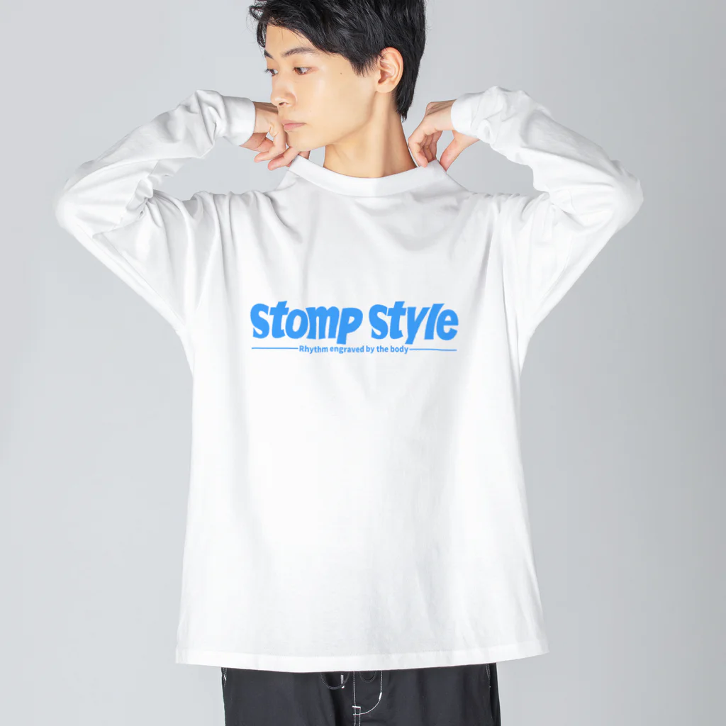 ケロケロワークスのstomp style_青 ビッグシルエットロングスリーブTシャツ