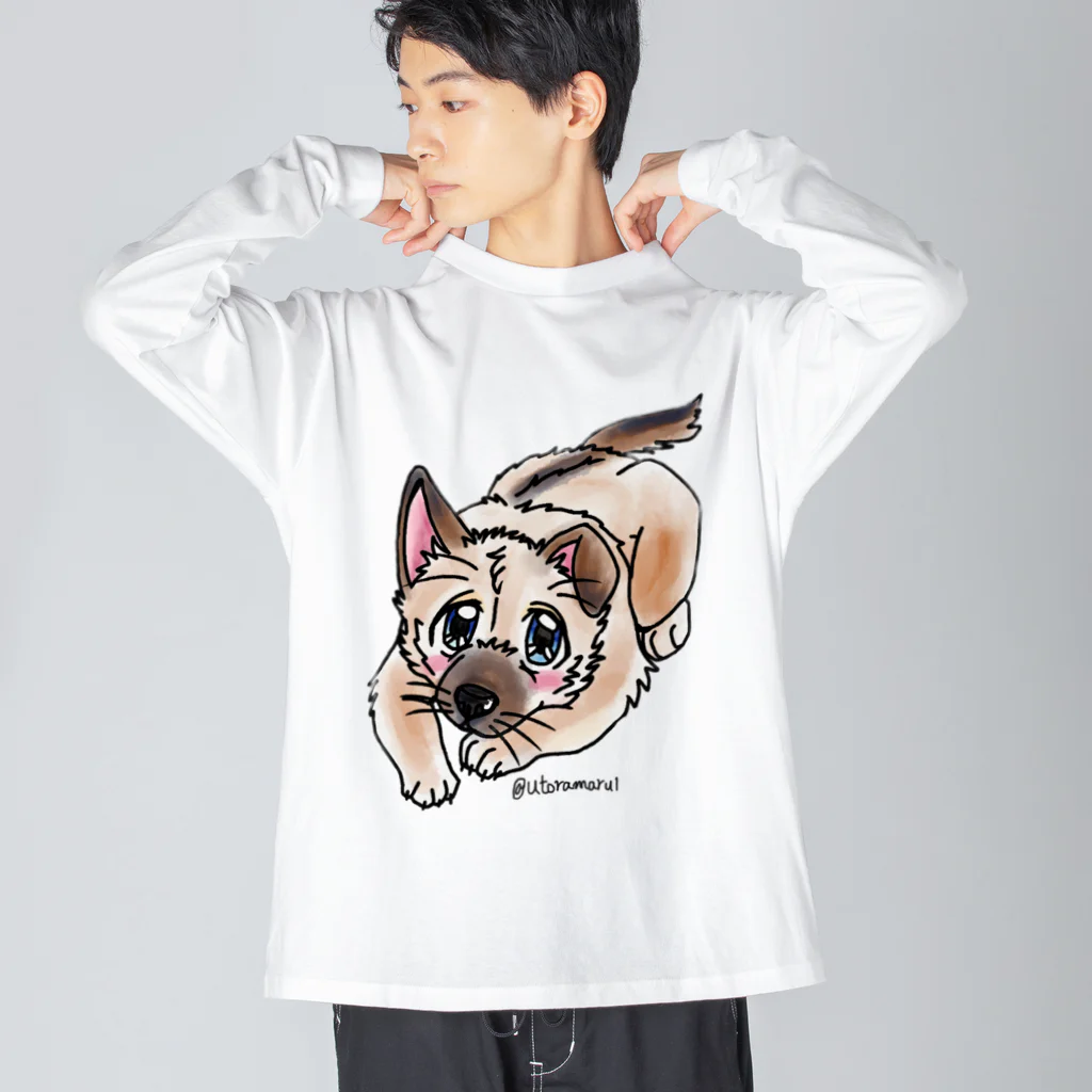 宇寅。の泥棒フェイスの子犬 Big Long Sleeve T-Shirt