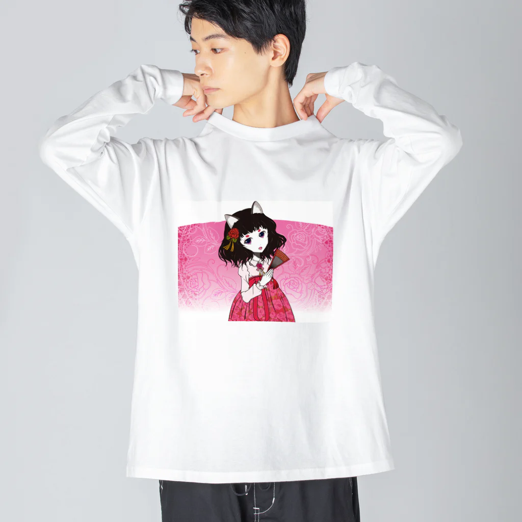 加藤 光雲のRose-design（扇子閉じVer.） Big Long Sleeve T-Shirt