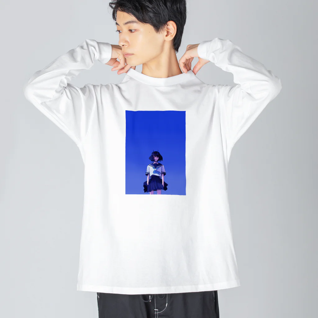 青江鍛錬道場のBlue Blue 01 ビッグシルエットロングスリーブTシャツ