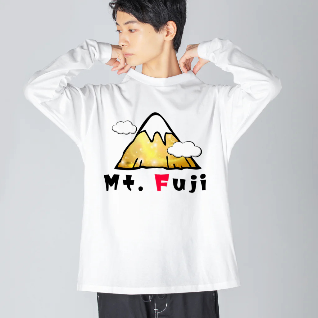 レアレアコクアのいいことありそう! 金運シリーズ　(富士山　Mt.Fuji) ビッグシルエットロングスリーブTシャツ