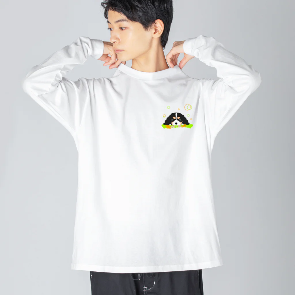 greetenのキャバリアトライカラー癒し犬 Big Long Sleeve T-Shirt