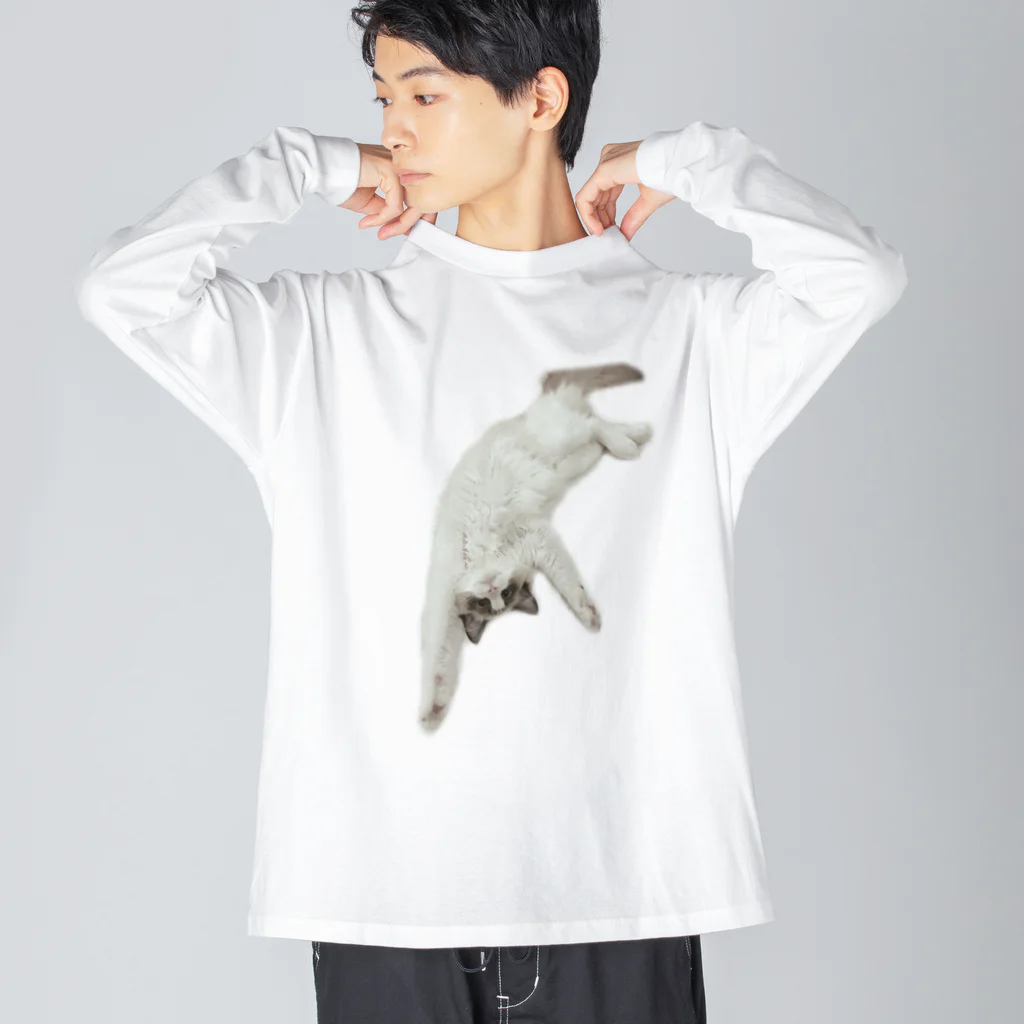 ラグドールのおうちの真っ逆さまなネコ Big Long Sleeve T-Shirt