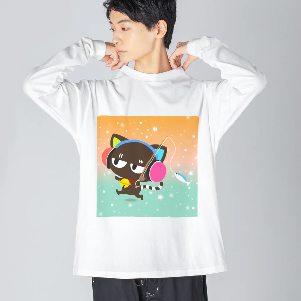 ゆるかわグラデーション＠NonnoDesignLaboのノンノネコ Big Long Sleeve T-Shirt