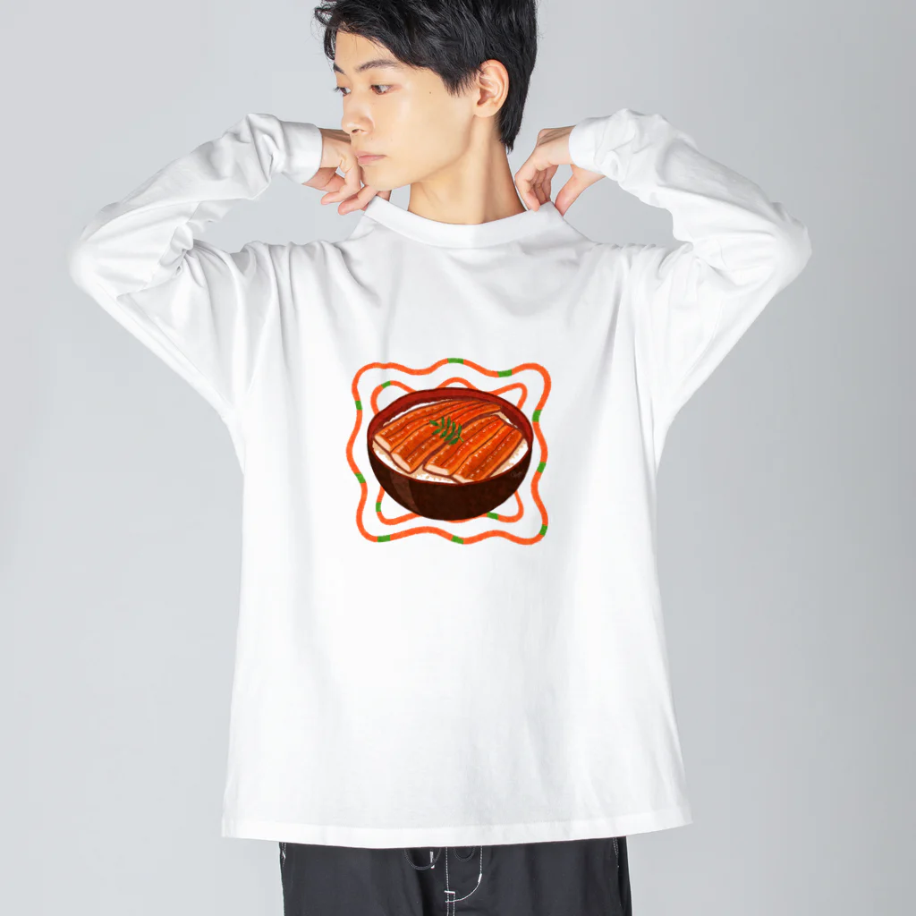 オカユのうな丼 ビッグシルエットロングスリーブTシャツ