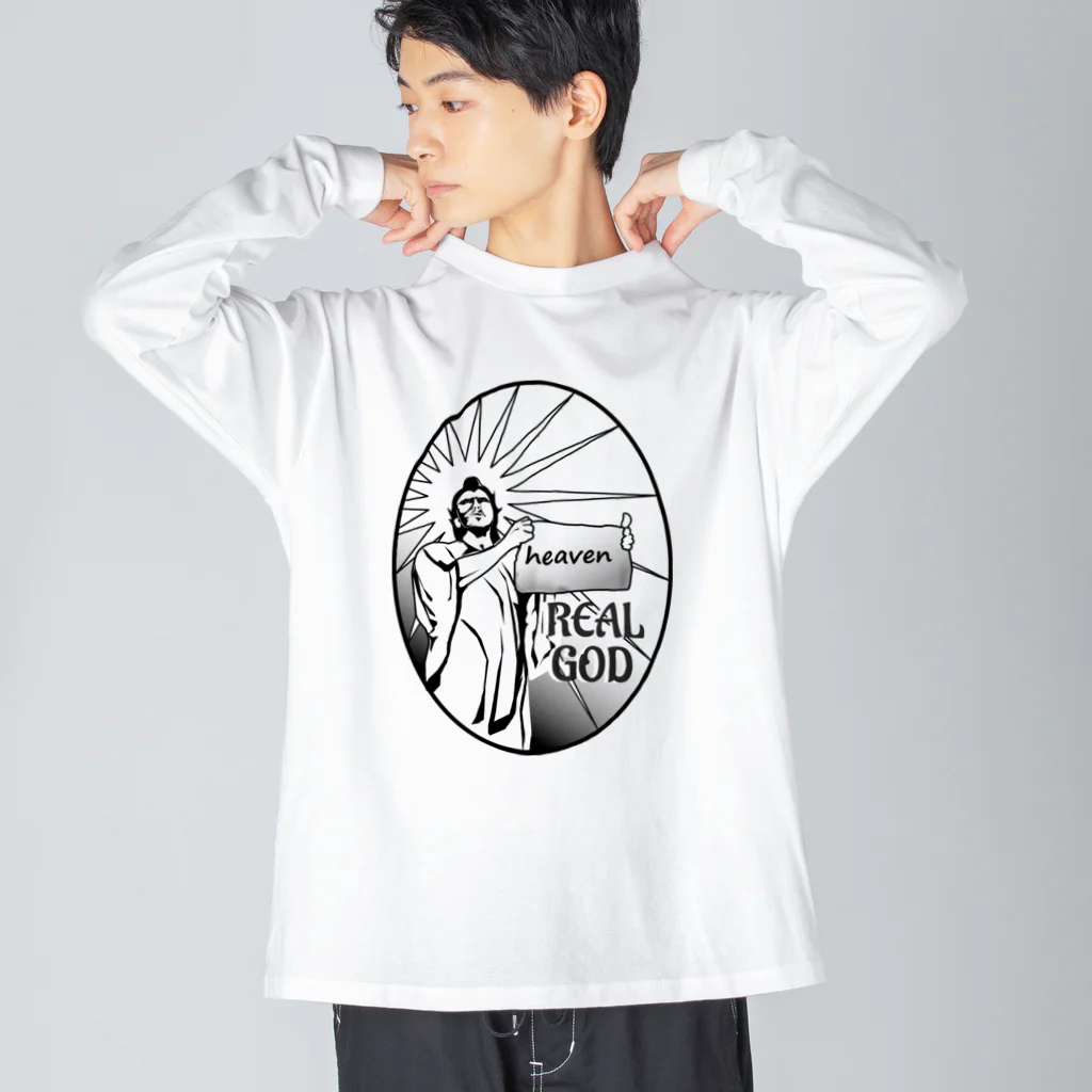 『NG （Niche・Gate）』ニッチゲート-- IN SUZURIのREAL GOD2H.T.(黒文字) ビッグシルエットロングスリーブTシャツ