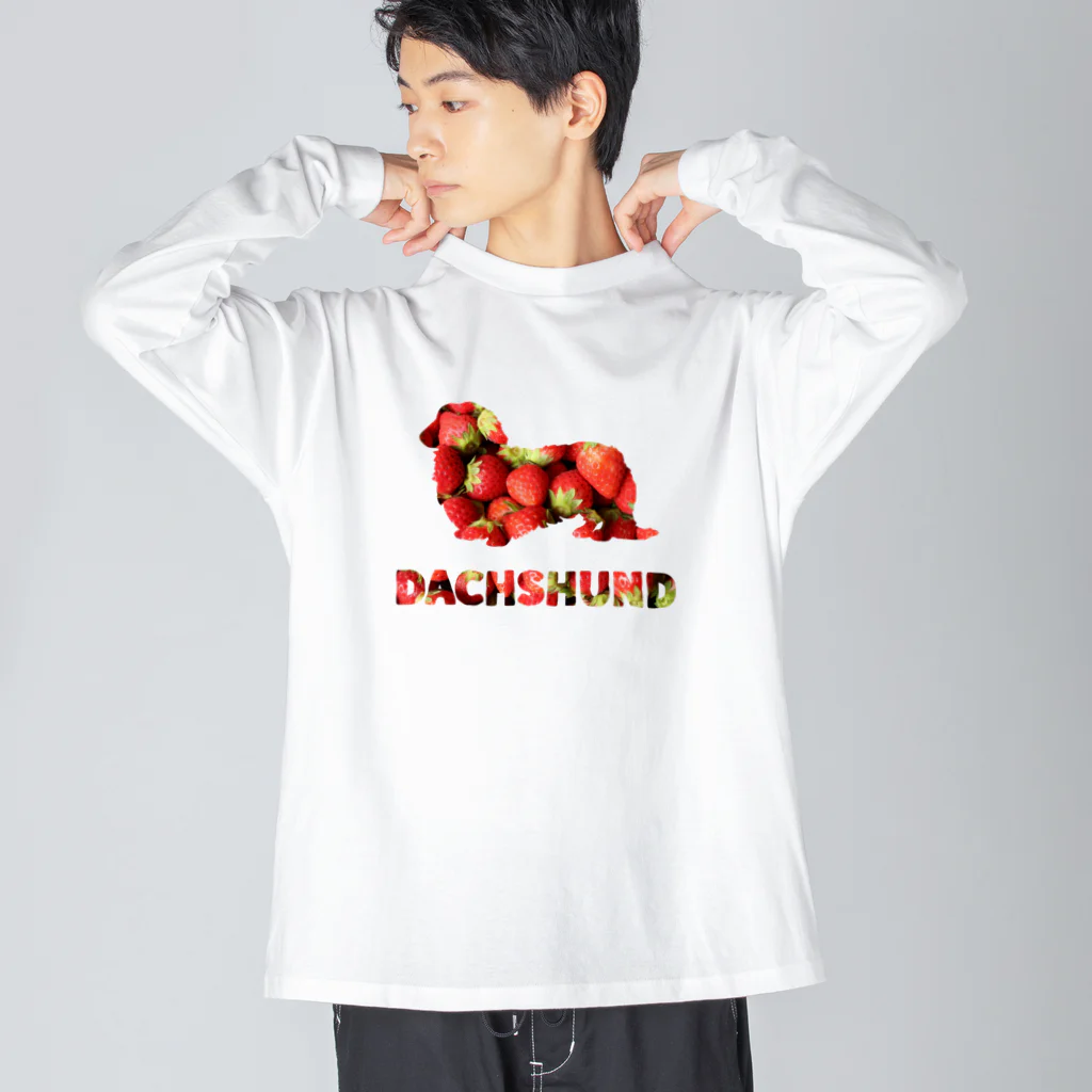 onehappinessのいちご　ダックス ビッグシルエットロングスリーブTシャツ