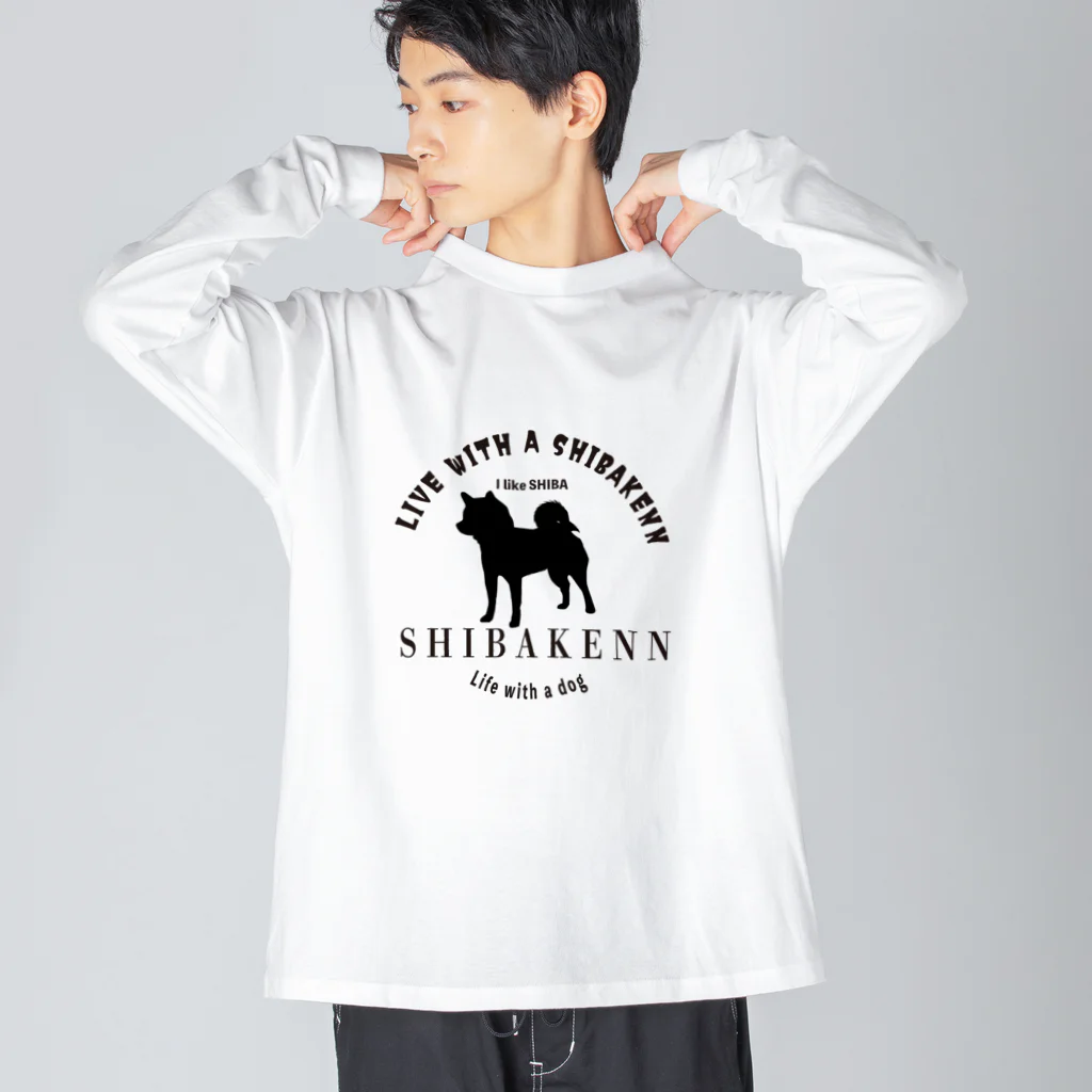 chicodeza by suzuriの柴犬のロゴ Big Long Sleeve T-Shirt