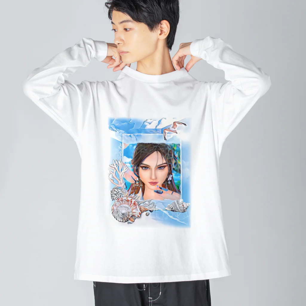 【ホラー専門店】ジルショップの縦長/サマーガール Big Long Sleeve T-Shirt