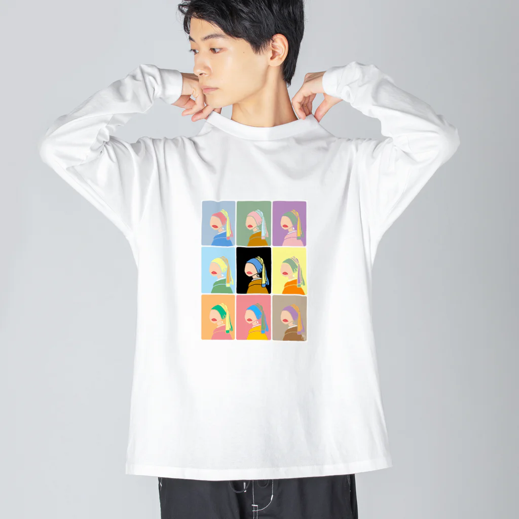 shix2のパール姉さん　勢揃いver.ﾌﾛﾝﾄﾌﾟﾘﾝﾄ ビッグシルエットロングスリーブTシャツ