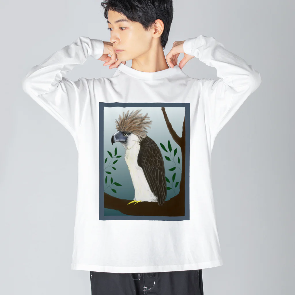 Sea of Grassの遠くを見るフィリピンワシ Big Long Sleeve T-Shirt