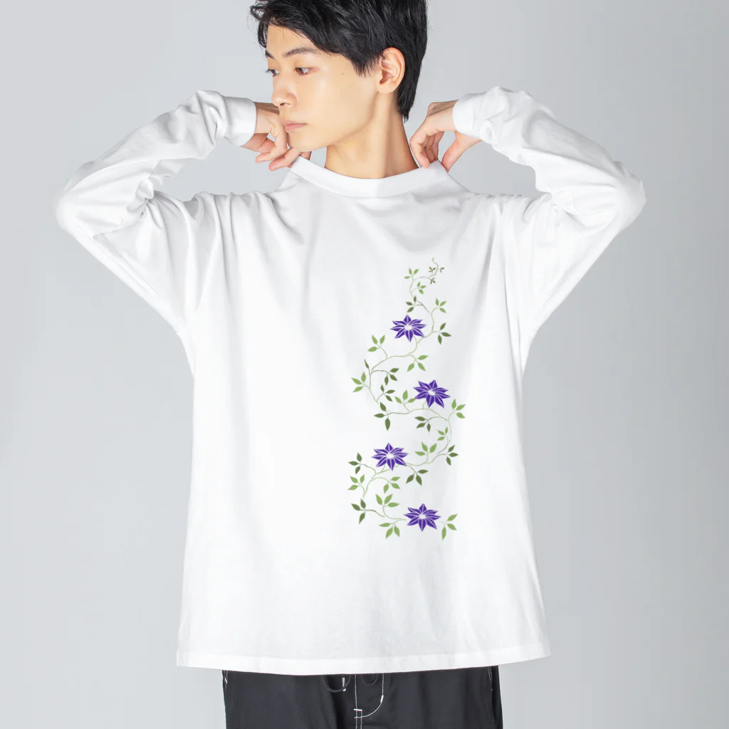 ツバメ堂の鉄扇の花 ビッグシルエットロングスリーブTシャツ