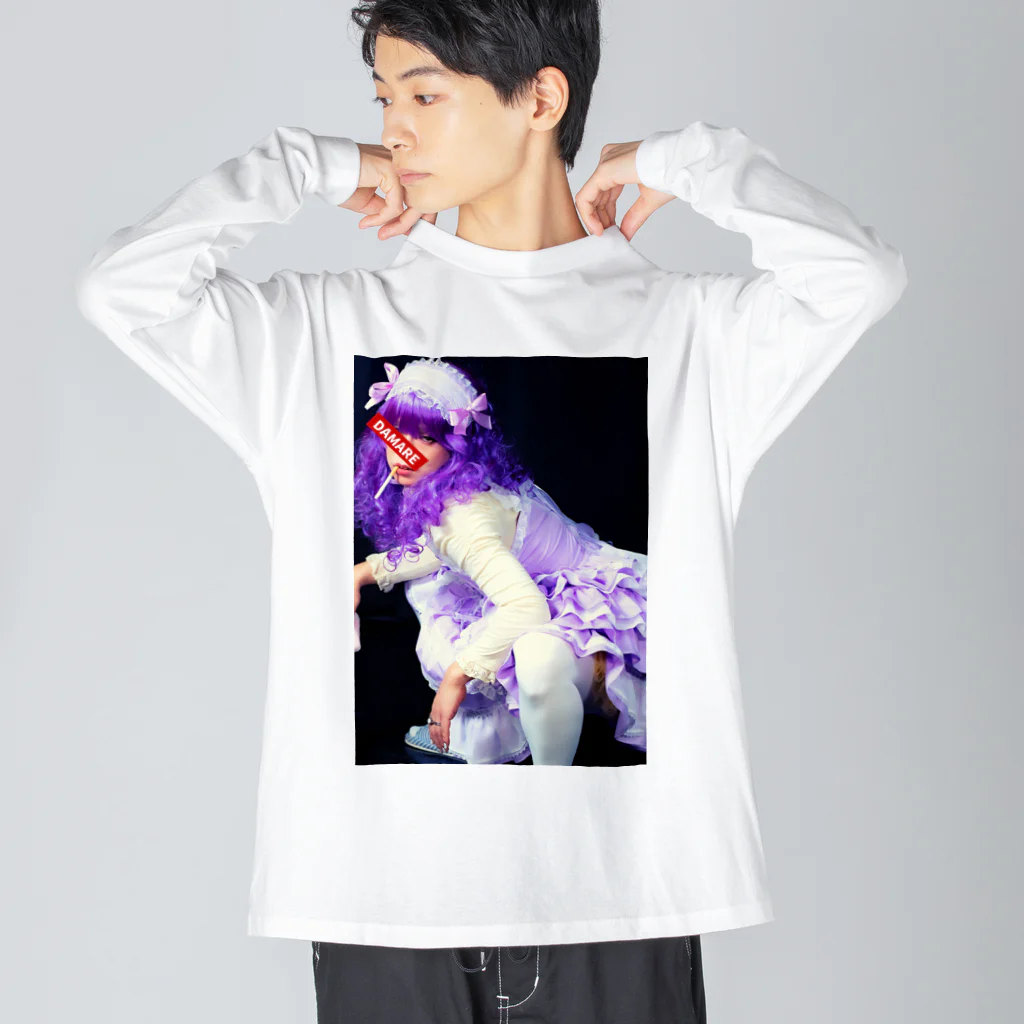 ミューミュー・ゴゴ👻🐍🐙怪談とハンドメイドVの【DAMARE】女装おじさん（ちょいズレ） Big Long Sleeve T-Shirt