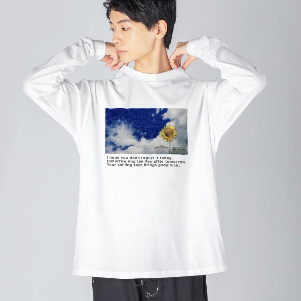 yuu all rightの〝空とひまわり〟向日葵 Big Long Sleeve T-Shirt