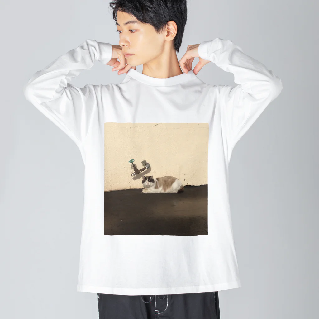 素敵屋の蛇口ねこ ビッグシルエットロングスリーブTシャツ