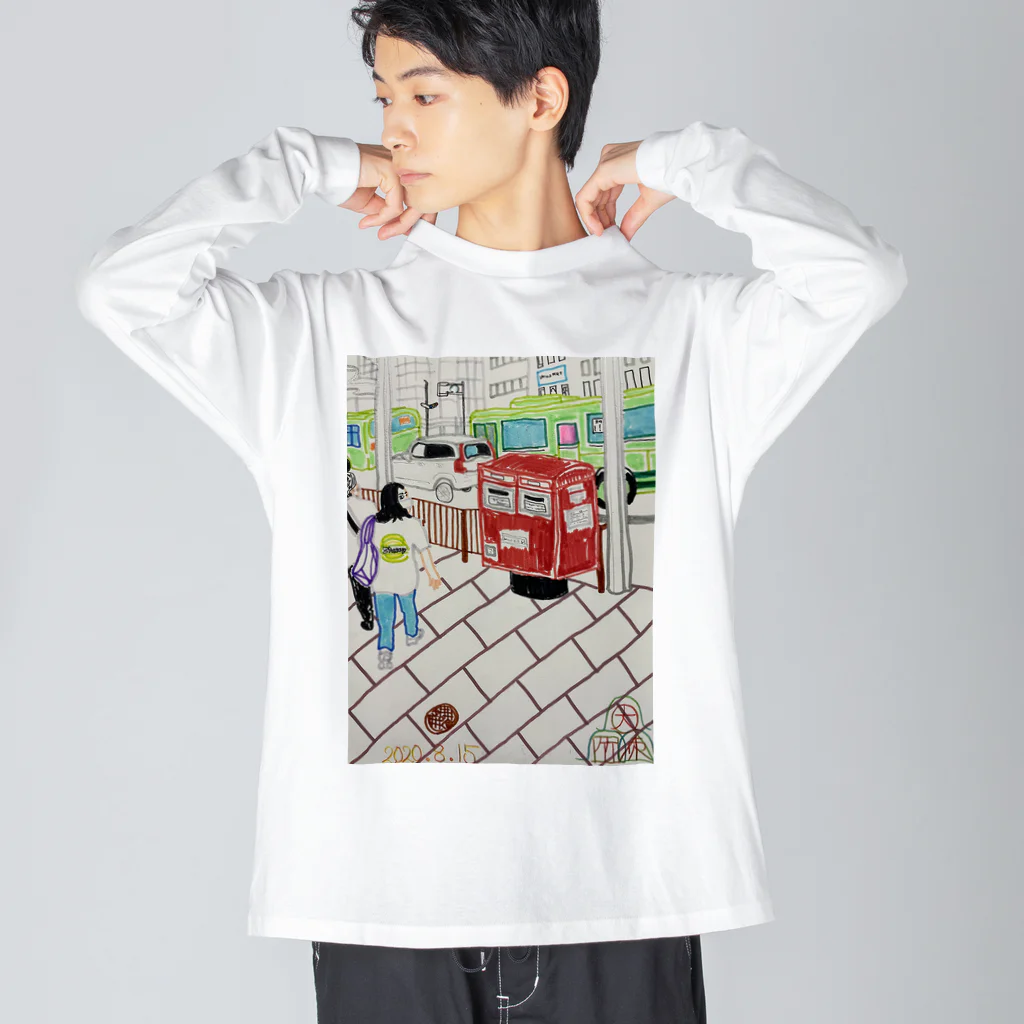 エド・ワード【江戸鉾の愛殿原】。の赤ポスト📮四条河原町 Big Long Sleeve T-Shirt