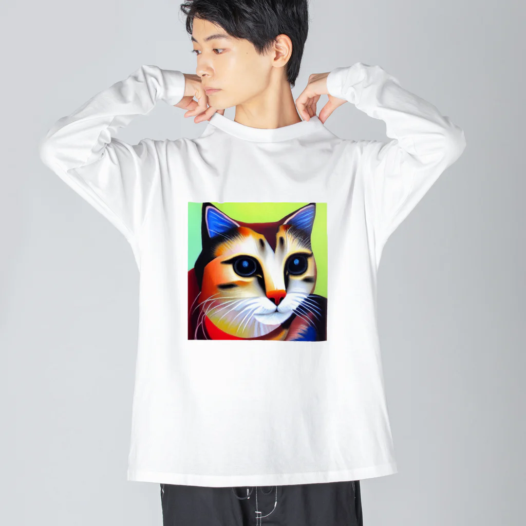 withCatsの真面目すぎてあまりモテないイケメン猫 Big Long Sleeve T-Shirt